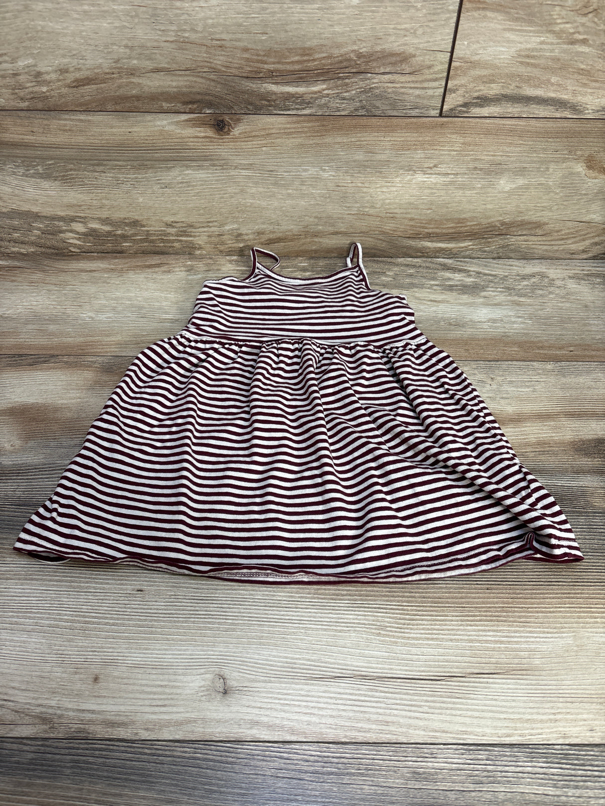 H&M Striped Dress Burgundy sz 3-4T