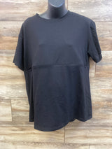 Maternity Horizontal Zipper Nursing Shirt Black sz XXL