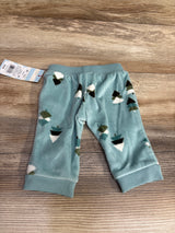 NEW Cat & Jack Tree Print Velour Pull On Pants Teal sz Newborn