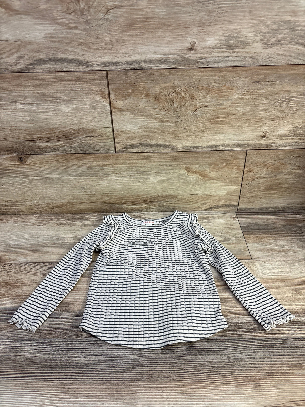 Cat & Jack Long Sleeve Striped Shirt Ivory sz 3T