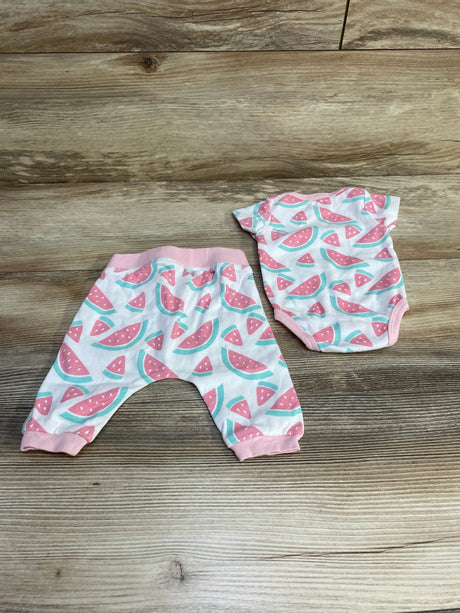M+A by Monica + Andy 2pc Watermelon Bodysuit & Pants White sz Newborn - Me n Mommy To Be
