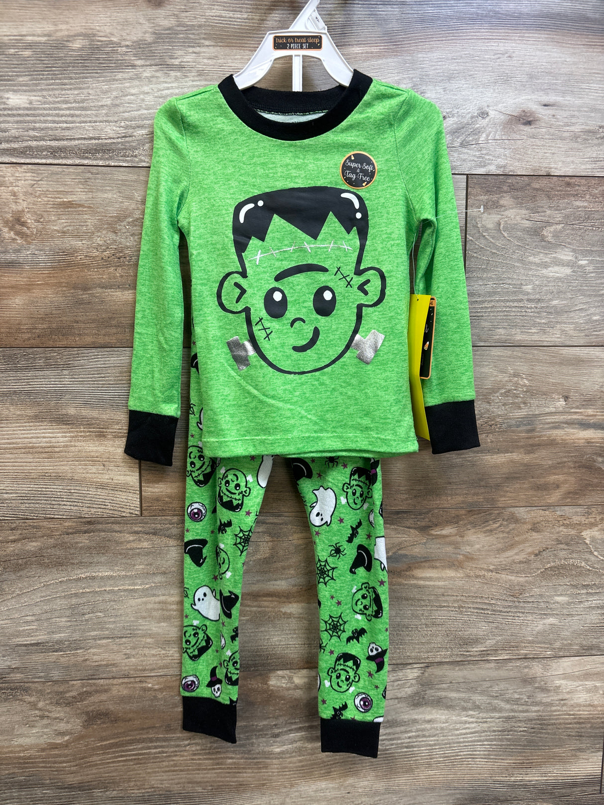 NEW Trick or Treat Sleep 2pc Frankenstein Pajama Set Green sz 4T