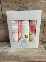 NEW Cloud Island 3pk Muslin Swaddle Blankets in Flora Pink