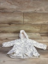 Mayoral Quilted Heart Print Peplum Jacket Ivory sz 6-9m
