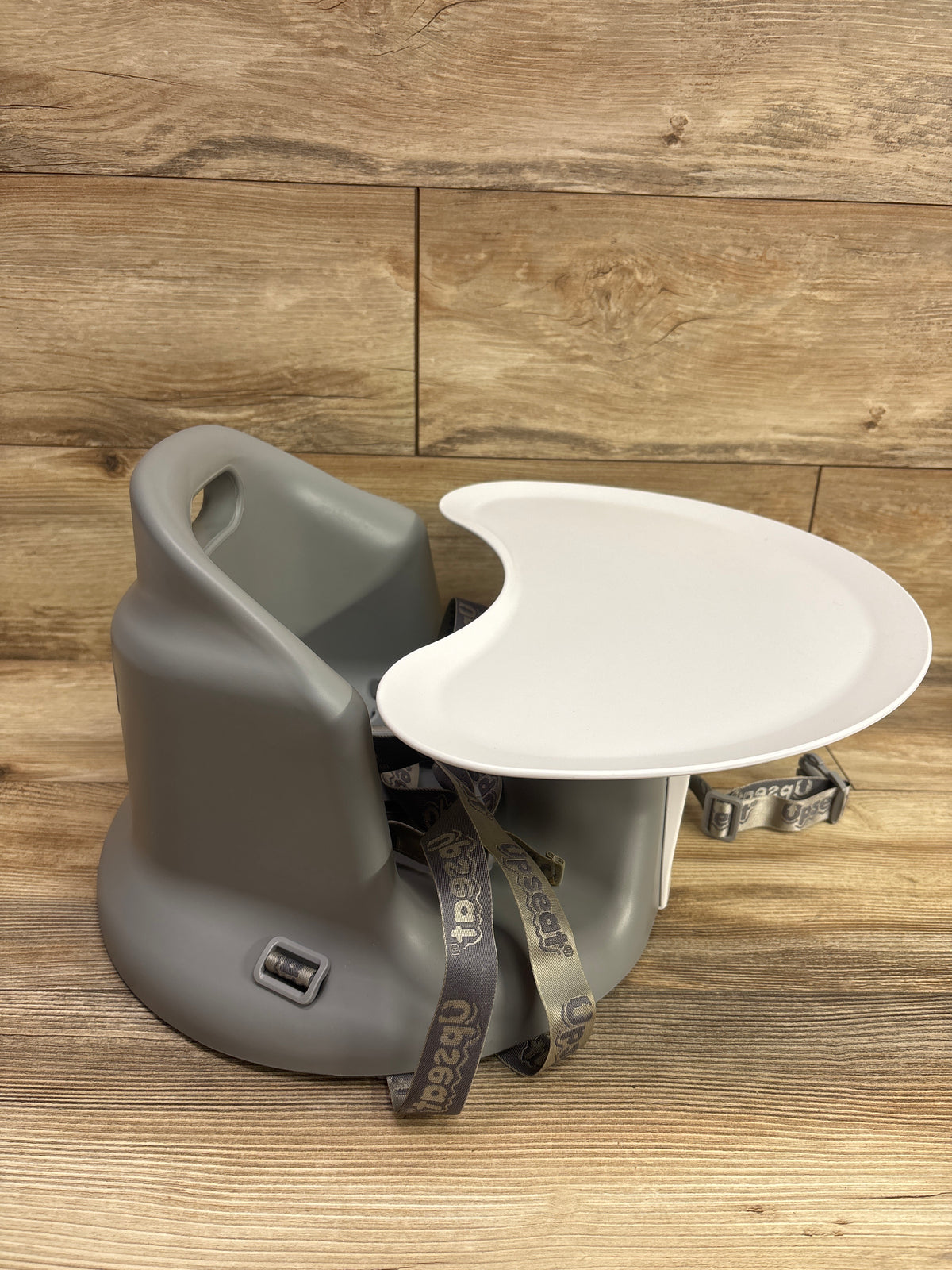 Upseat Baby Floor & Booster Seat with Tray in Grey