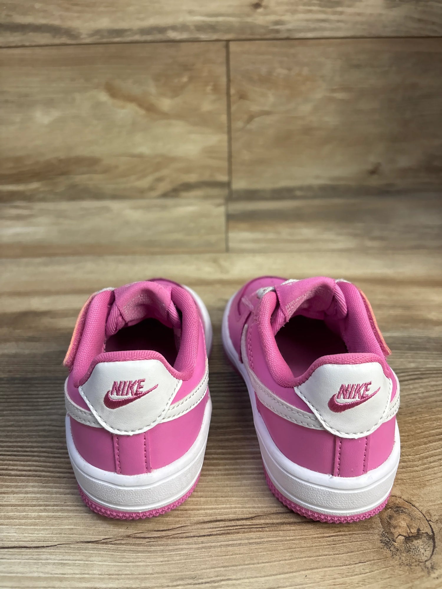 Nike Force 1 Low EasyOn TD 'Playful Pink White' Sneakers sz 9c