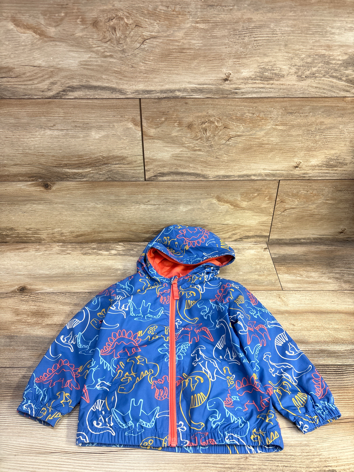 Cat & Jack Dinosaur Windbreaker Jacket Blue sz 2T