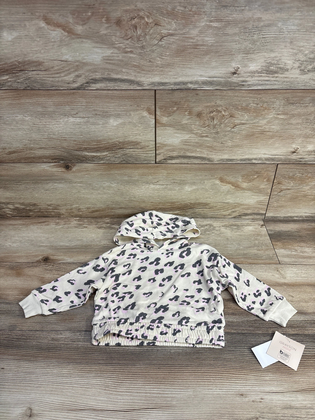 NEW Grayson Mini Leopard Print Pull Over Sweater Off-White sz 12m