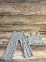 Rylee + Cru 2pc Pointelle Knit Tank Top & Pants Set Grey sz 4-5T