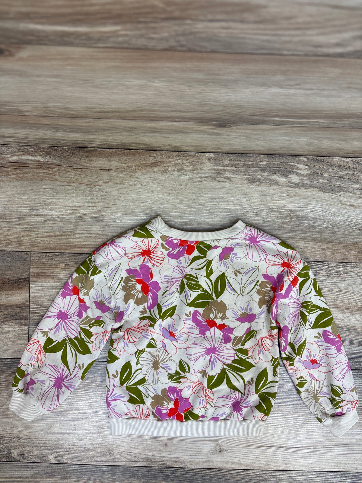 Baby Gap Floral Pullover Sweatshirt Cream sz 4T