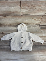 Old Navy Button Up Hooded Knit Sweater Cream sz 6-12m