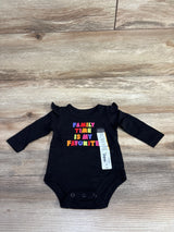 NEW Okie Dokie 'Family Time is My Favorite' Bodysuit Black sz Newborn