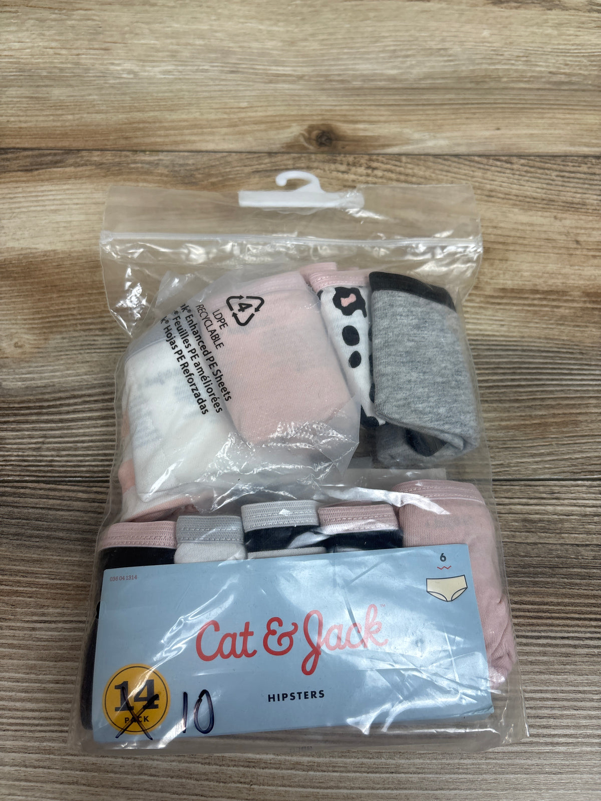 NEW Cat & Jack 10pk Girls' Hipsters sz 6