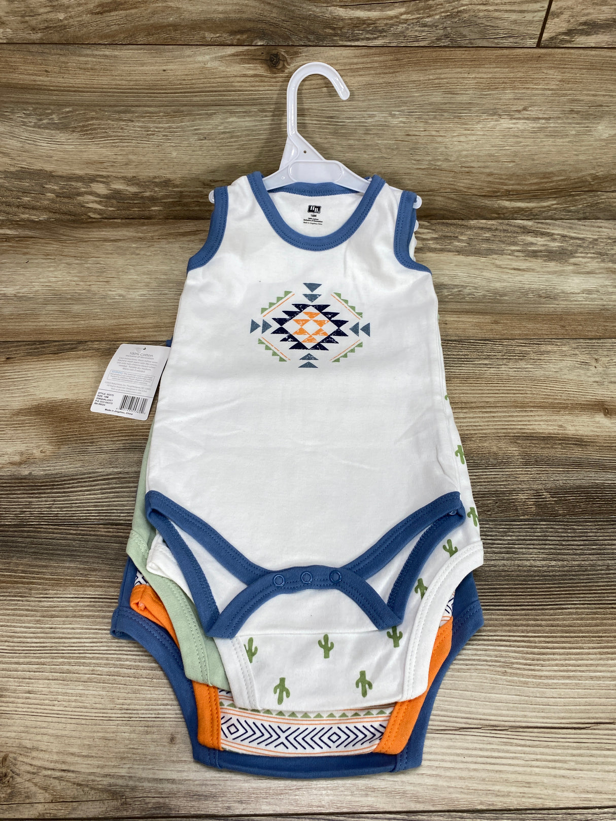 NEW Hudson Baby Blue Sleeveless Bodysuits 5pk, Cactus