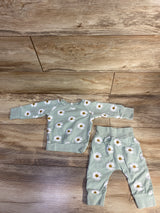 2pc Floral Sweatshirt & Joggers Set Green sz 9-12m