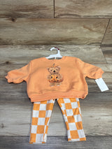 NEW Grayson Mini 2pc Pumpkin Bear Sweatshirt & Pants Set Orange sz 3-6m