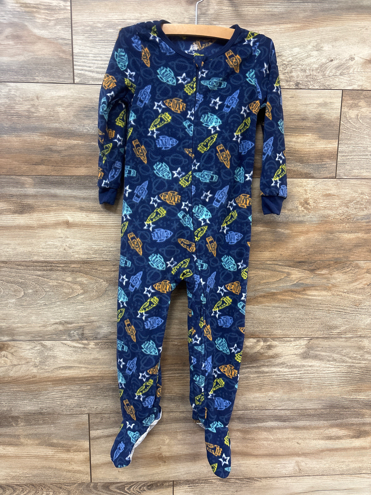 Kids Headquarters Rocketship Blanket Sleeper Blue sz 4T