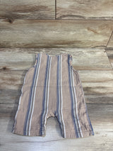 Easy Peasy Sleeveless Henley Gauze Romper Brown sz 6-9m