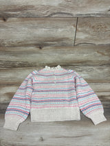 Janie & Jack Fair Isle Ruffle Collar Sweater Beige sz 5T