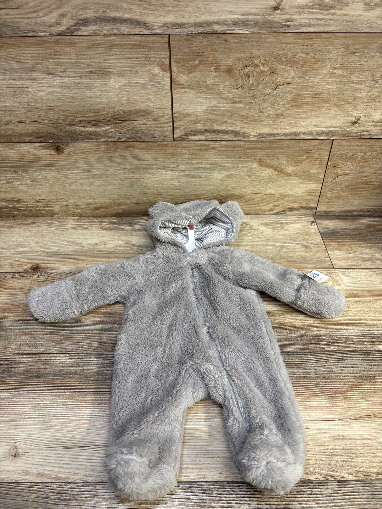 NEW Just One You Faux Fur Hooded Bunting Grey sz Newborn