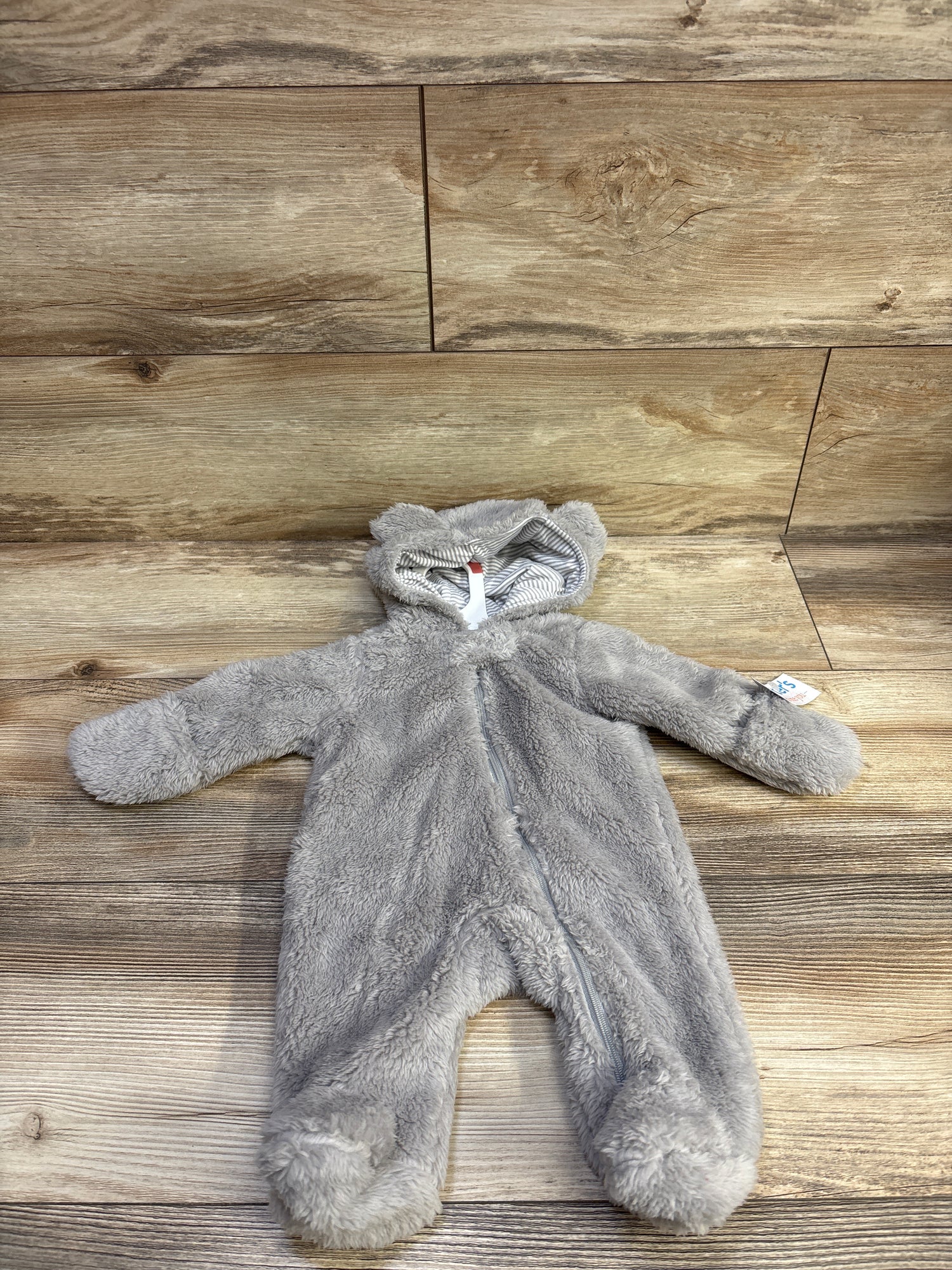 NEW Just One You Faux Fur Hooded Bunting Grey sz Newborn