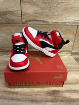 NEW Puma Rebound V6 Easy On Mid Top 'Black-Red' Sneakers sz 8c