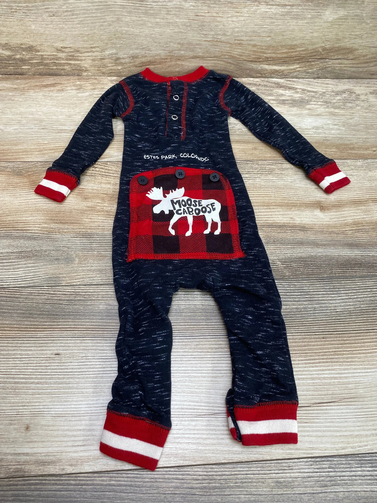 Laze One Moose Caboose Onesie Black sz 6m