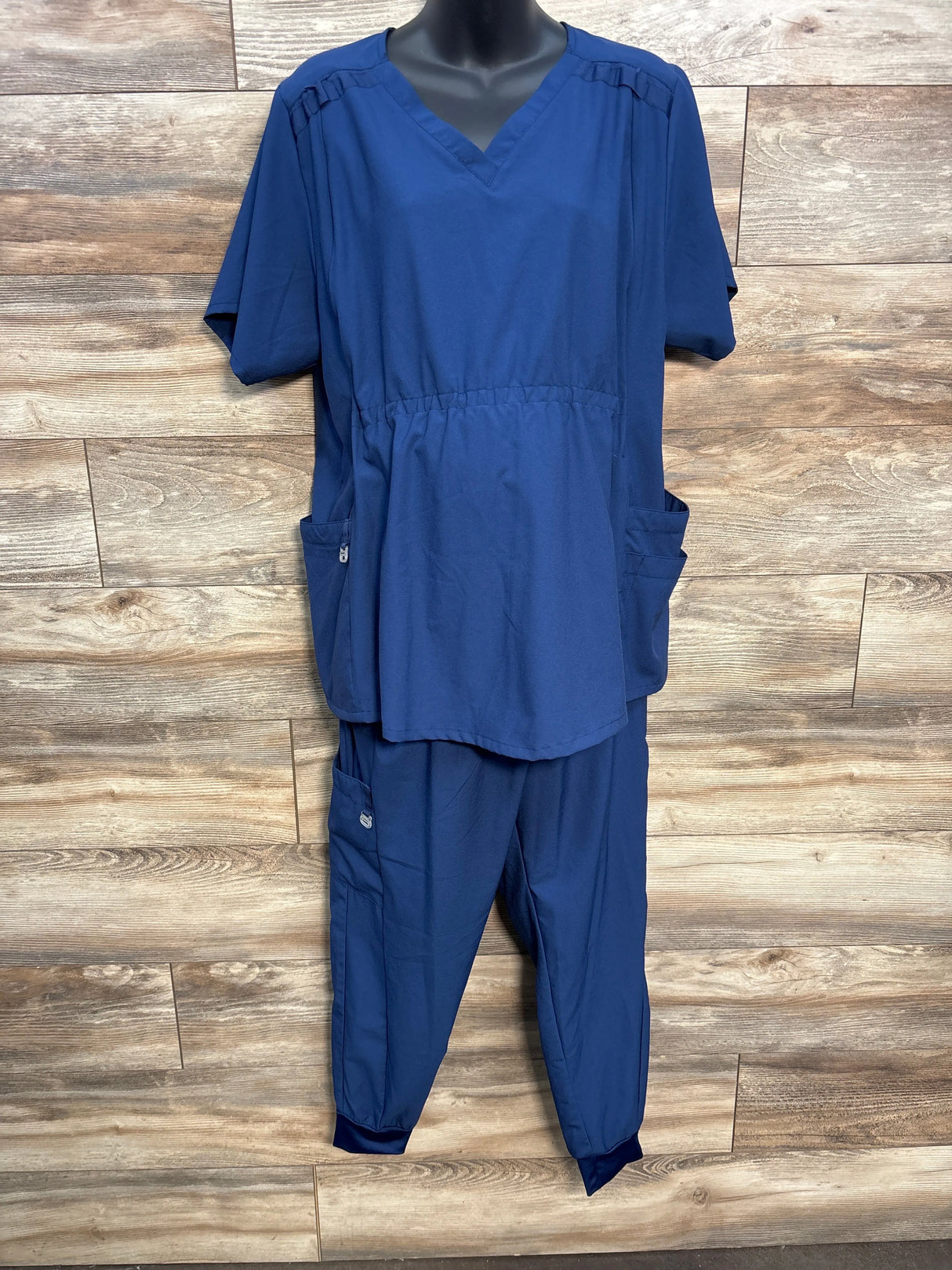 Wonder Wink 4-Pocket Maternity Top & Jogger Scrub Pant Navy sz XL