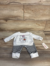 NEW Cat & Jack 2pc Halloween Sweatshirt & Joggers Set White sz 0-3m
