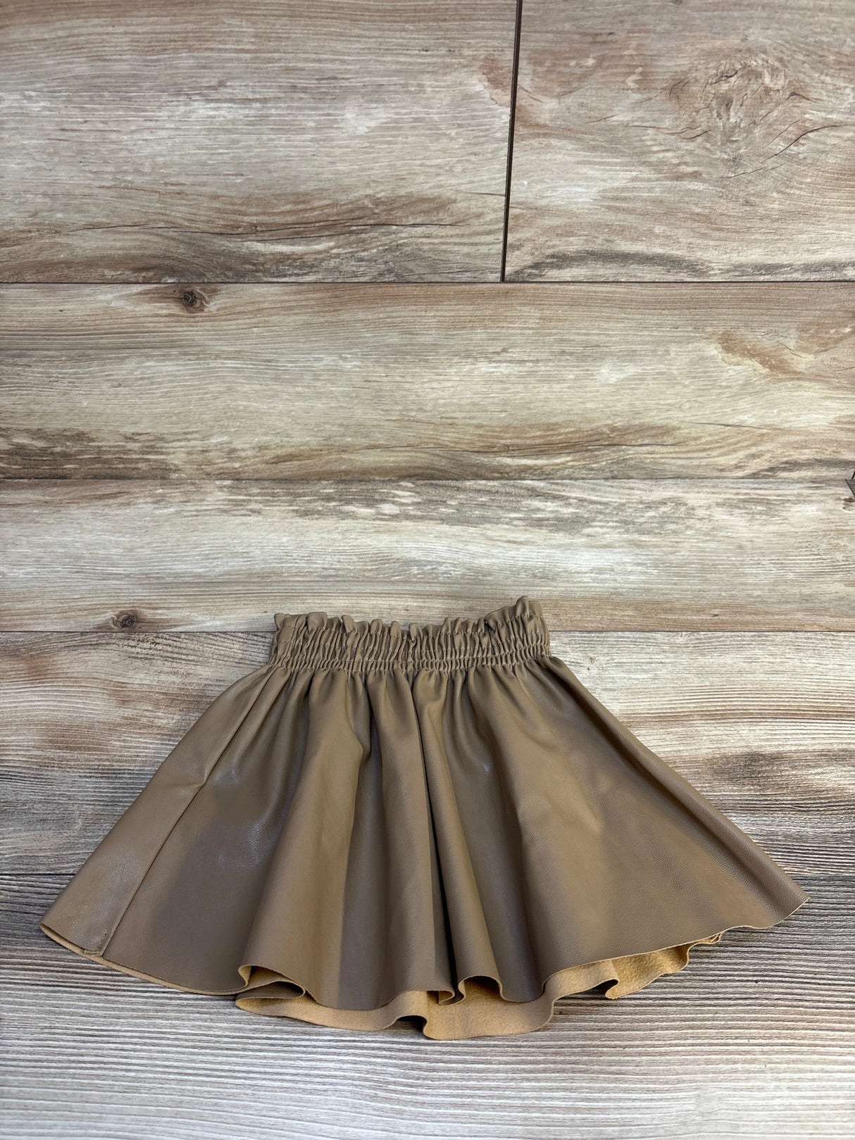 Zara Faux Leather Skirt Wheat sz 2/3T
