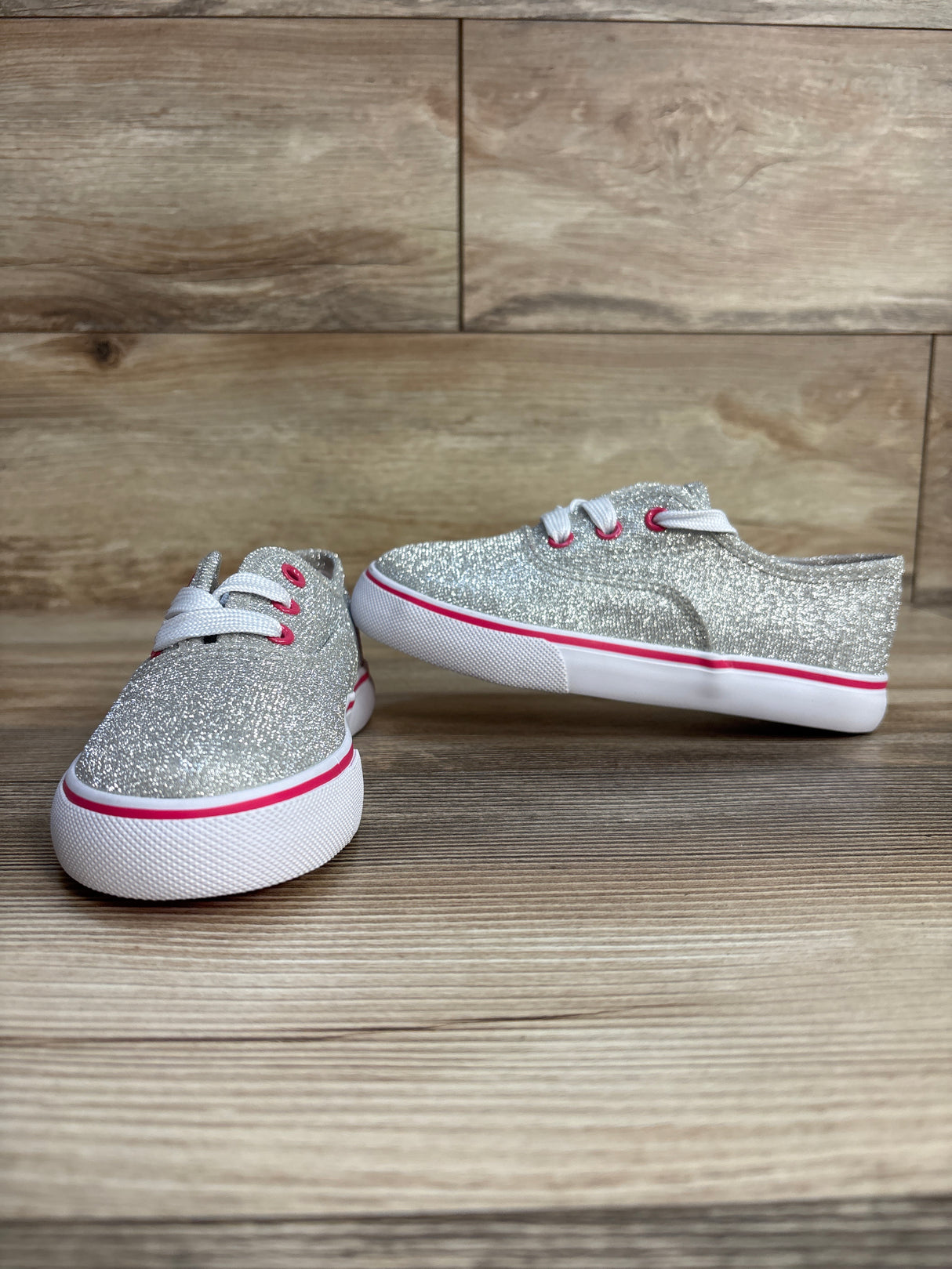Giggle Girls Glitter Casual Shoes Silver sz 11c