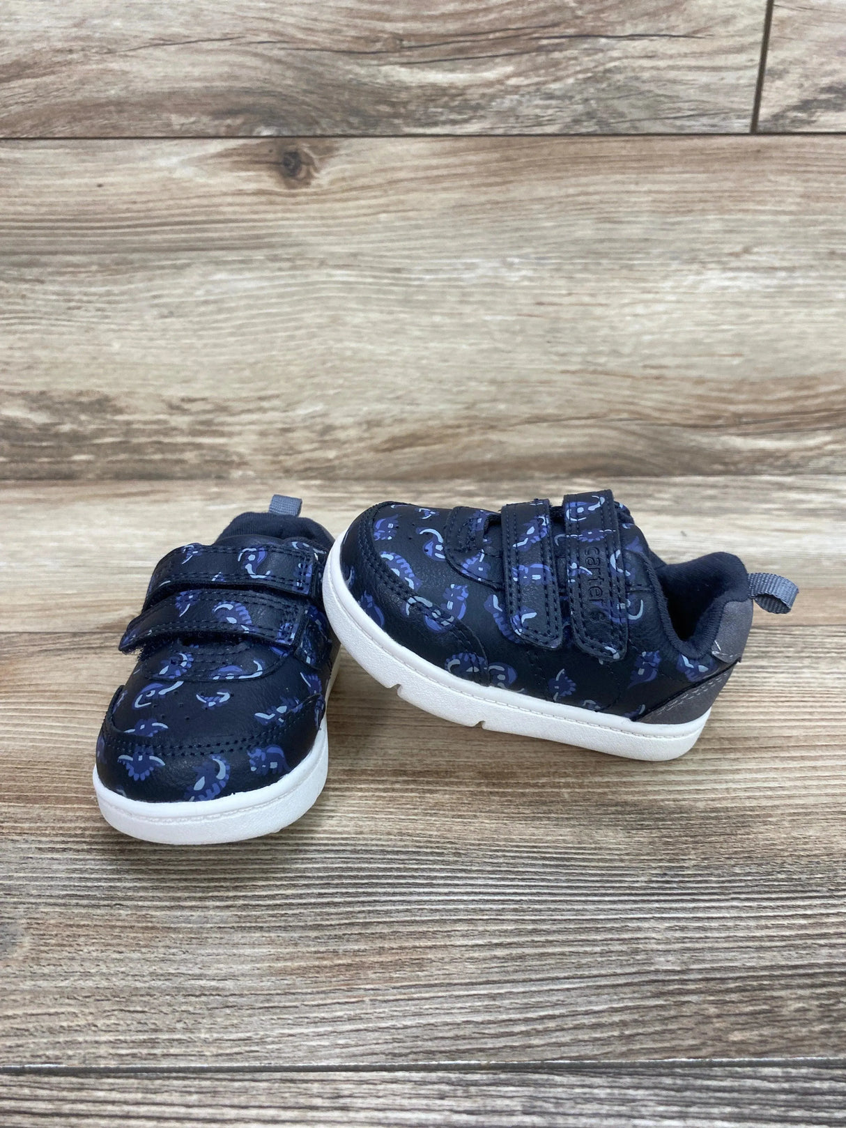 Carter's Every Step Dino Double Velcro Sneakers sz 3.5c - Me 'n Mommy To Be