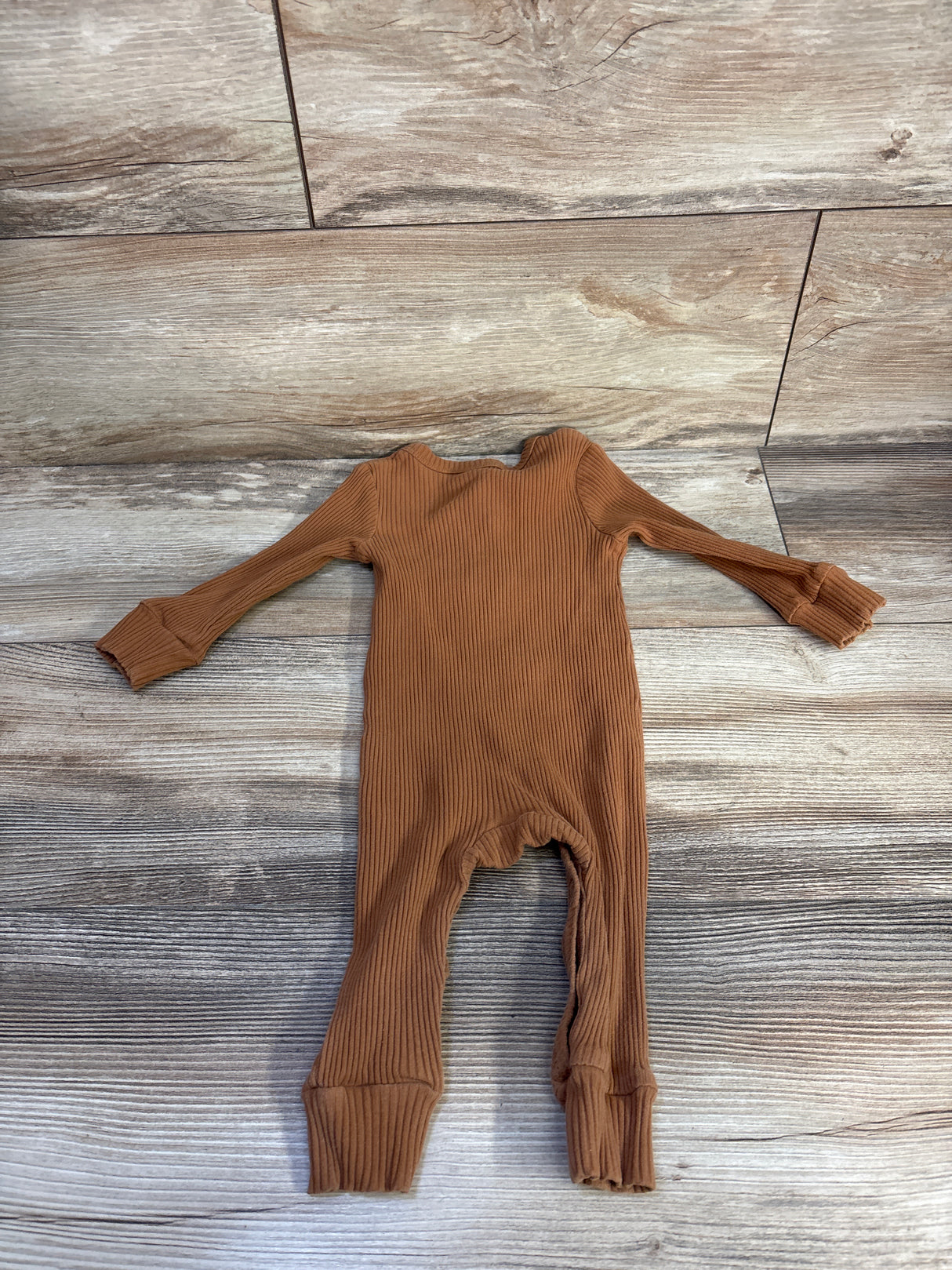 Ribbed Henley Coverall Brown sz 6m