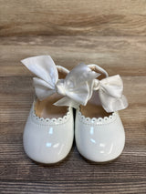 MG Baby Patent Leather Mary Jane Bow Flats White sz 6c
