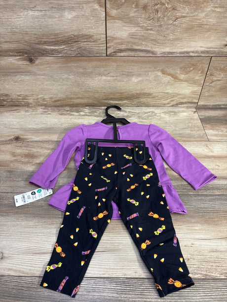 NEW Child Of Mine 2pc No Tricks Only Treats Shirt & Pants Purple sz 12m - Me n Mommy To Be