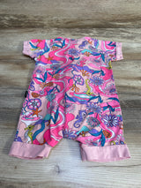 Bonds Pink Seahorse Wondersuit Zip Romper sz 6-12m