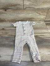 Cat & Jack  Thermal Striped Jumpsuit Beige sz 6-9m