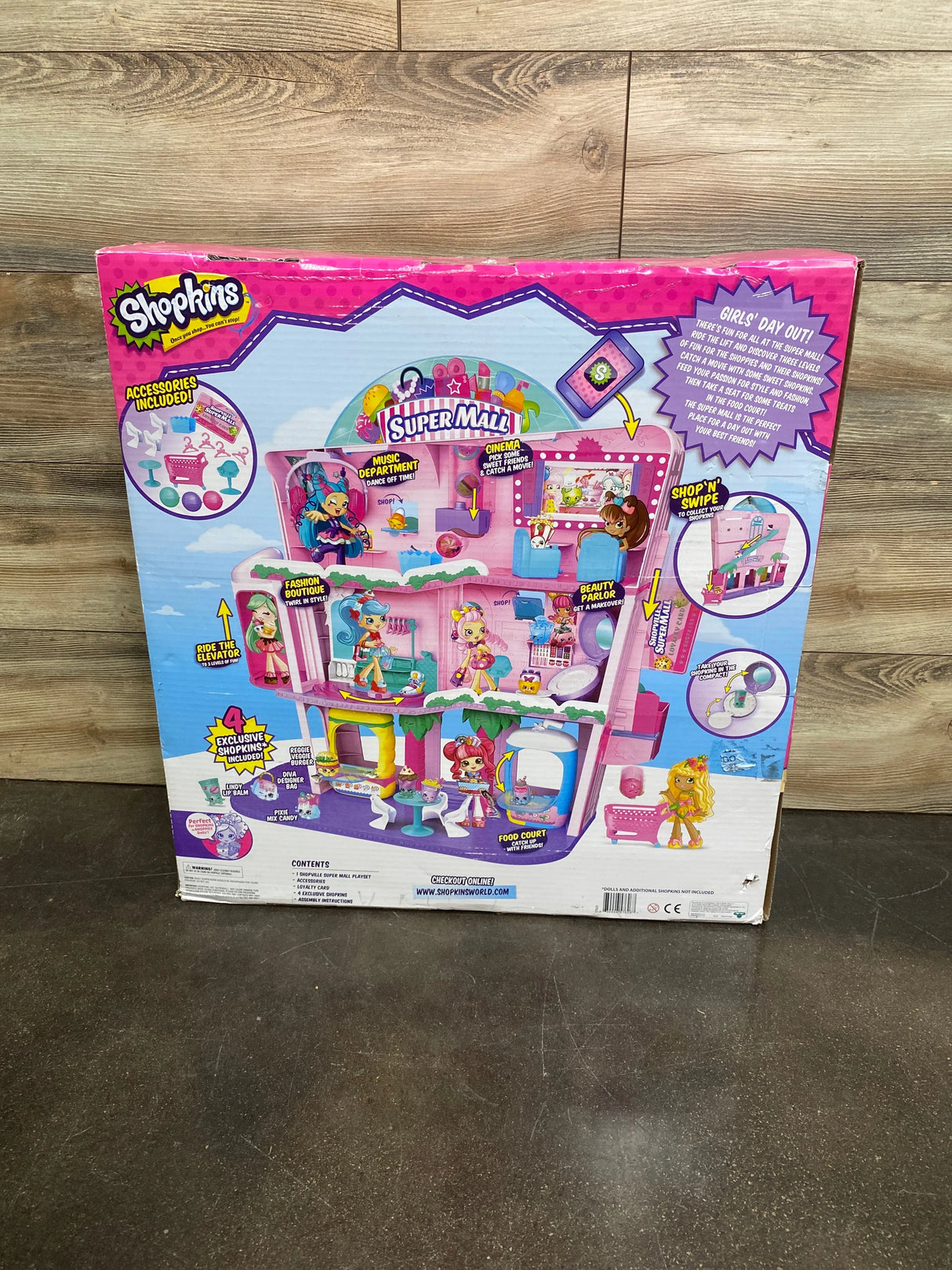 NEW Shopkins Super Mall Play Set, Pink Ages 5+