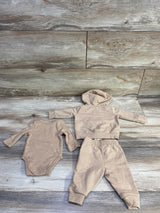 Nike 3pc Jacket, Bodysuit, & Pants Set Tan sz Newborn