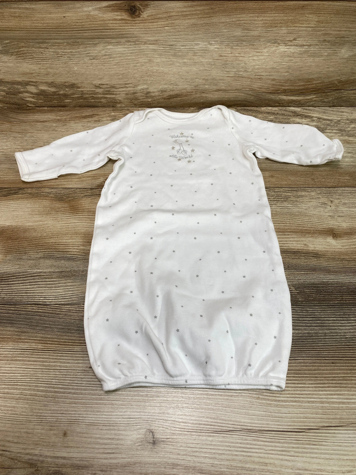 Little Me Star Print Gown White sz 0-3m