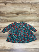 Cat & Jack Floral Ruffle Dress Green sz 3T