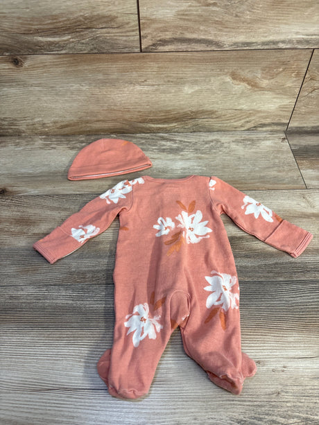 Carter's 2pc Floral Sleeper & Hat Pink sz Newborn - Me n Mommy To Be