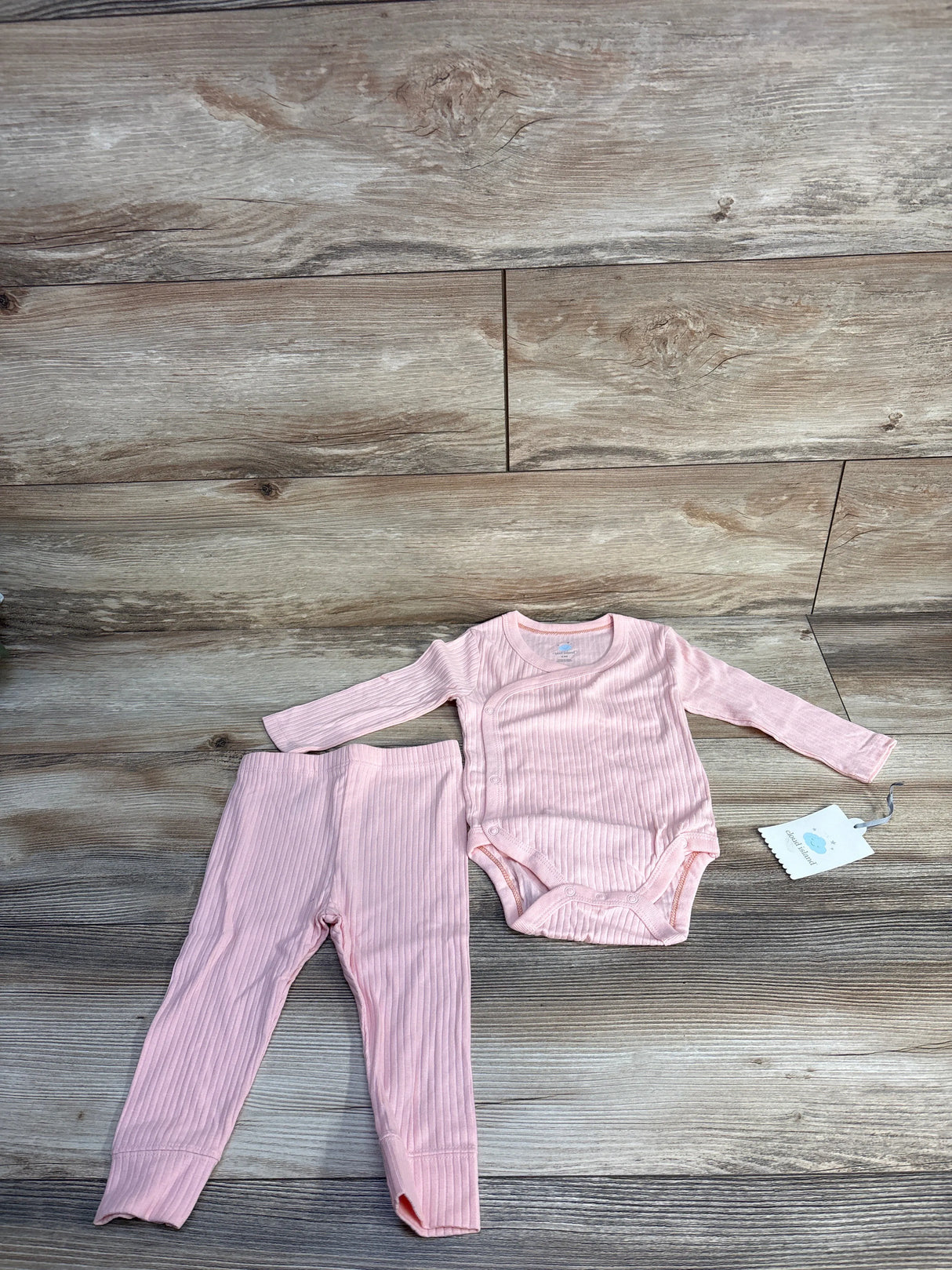 NEW Cloud Island 2pc Kimono Bodysuit & Pants Set Pink sz 6-9m