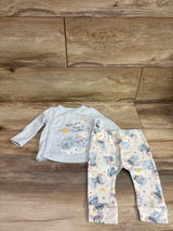Disney Baby 2pc Stitch Kimono Shirt & Pants Set Blue sz 3/6m