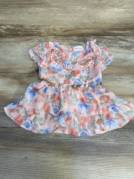Little Lass Floral Top Pink sz 18m - Me n Mommy To Be