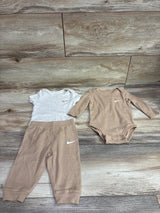 Nike 3pc Bodysuit & Joggers Set Tan sz 6m