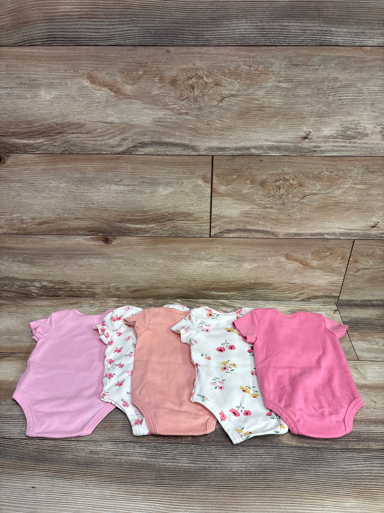 Little Chickadees 5pk Bodysuit Set Pink sz 0/3m