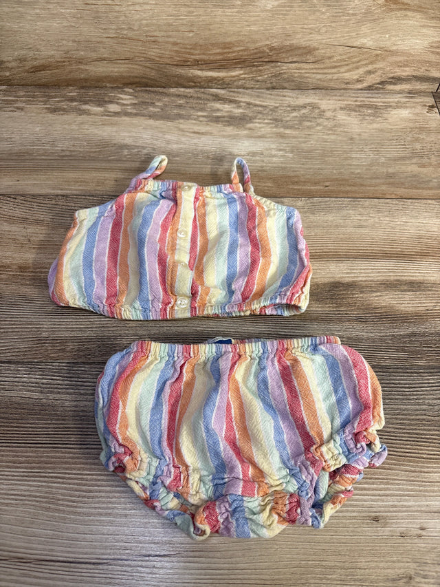 Old Navy 2pc Rainbow Striped Top & Bloomers sz 6-12m - Me n Mommy To Be
