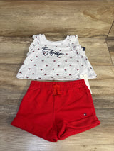 NEW Tommy Hilfiger 2pc Tank Top & Shorts Set White sz 12m