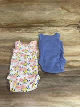 Simple Joys 2pk Lace Trim Tank Bodysuits Blue sz Preemie